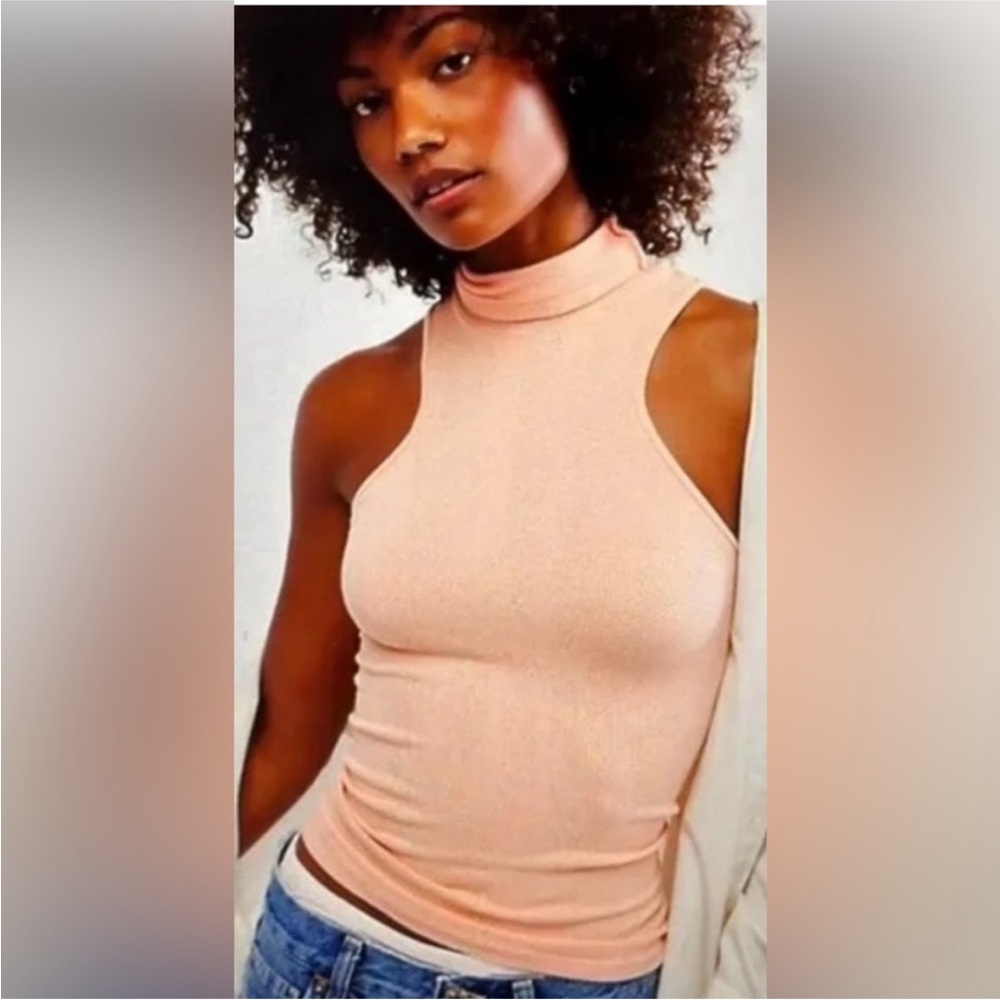 Free People Intimately Always Ready Seamless Turtleneck Tank in Morning sun